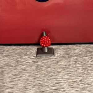 Stunning Red Beaded Ring -- anillo olivia artesanal size 9